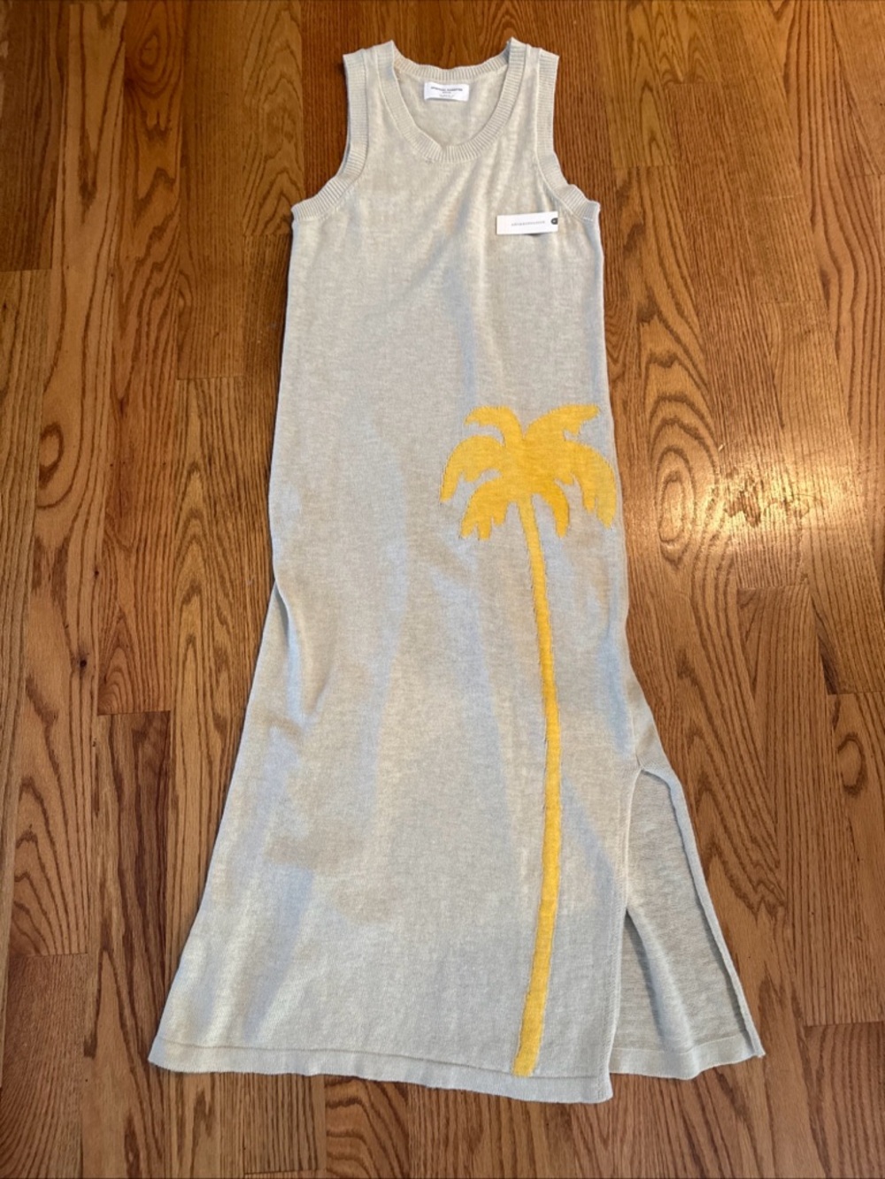 Spiritual Gangster Cream Maxi Dress with Yellow Palm Motif